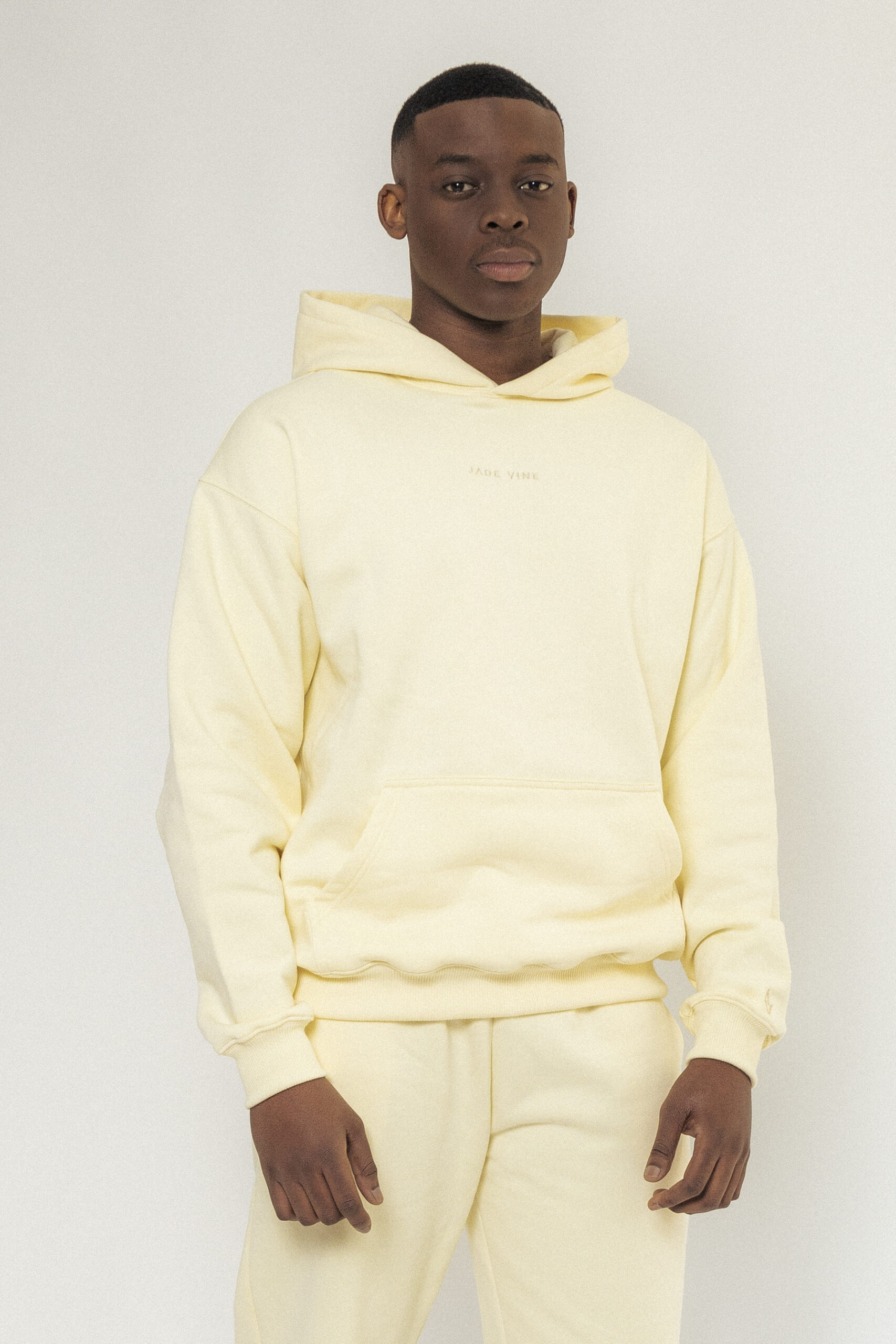 HOODIE PALE YELLOW JADE LOGO – Cravoclothing EMBROIDERY VINE